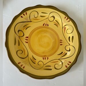 1 HOME TRENDS ITALIAN VILLA Yellow DINNER PLATE 11.25” New